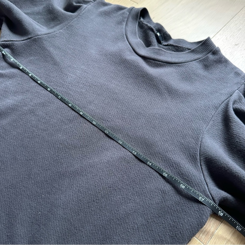 Monrow Women’s Puff Tuck Sleeve Tuck Top Crew Neck Sweatshirt Gray Size Small - Picture 10 of 11